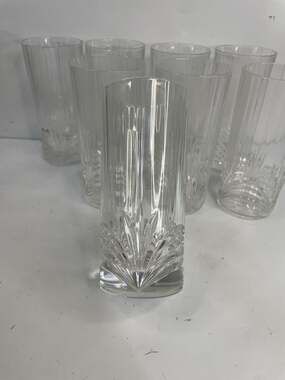 8 Vintage Cristal D'Arques Vincennes Lead Crystal Cooler Tumbler Glasses 6"